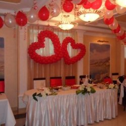 Оформление шарами свадебного зала в Казани